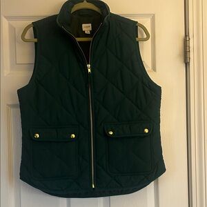 J. Crew Factory Dark Green Quilted Puffer Vest